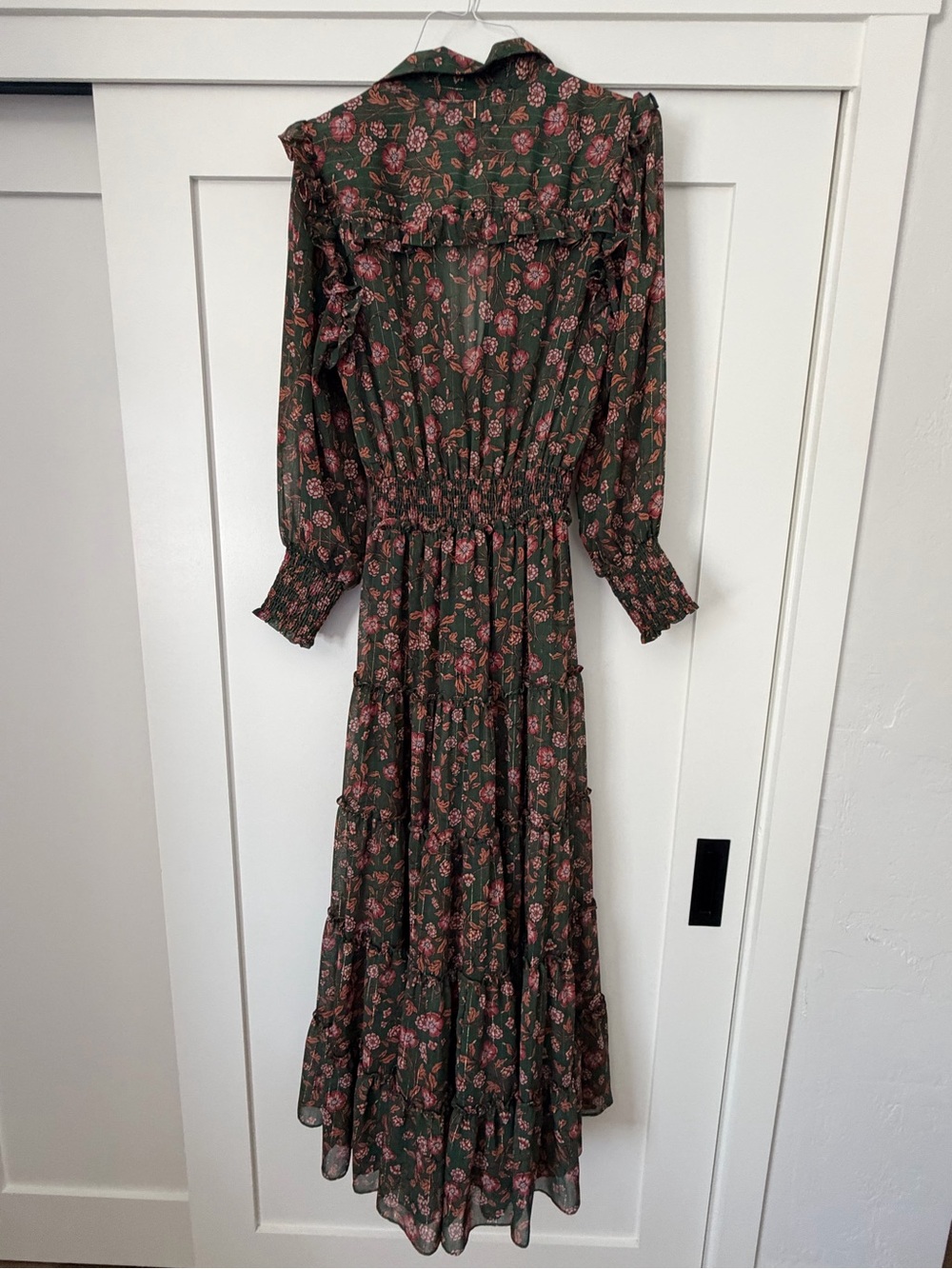 Misa Los Angeles Olive Green Floral Tiered Maxi Dress - Picture 2 of 4